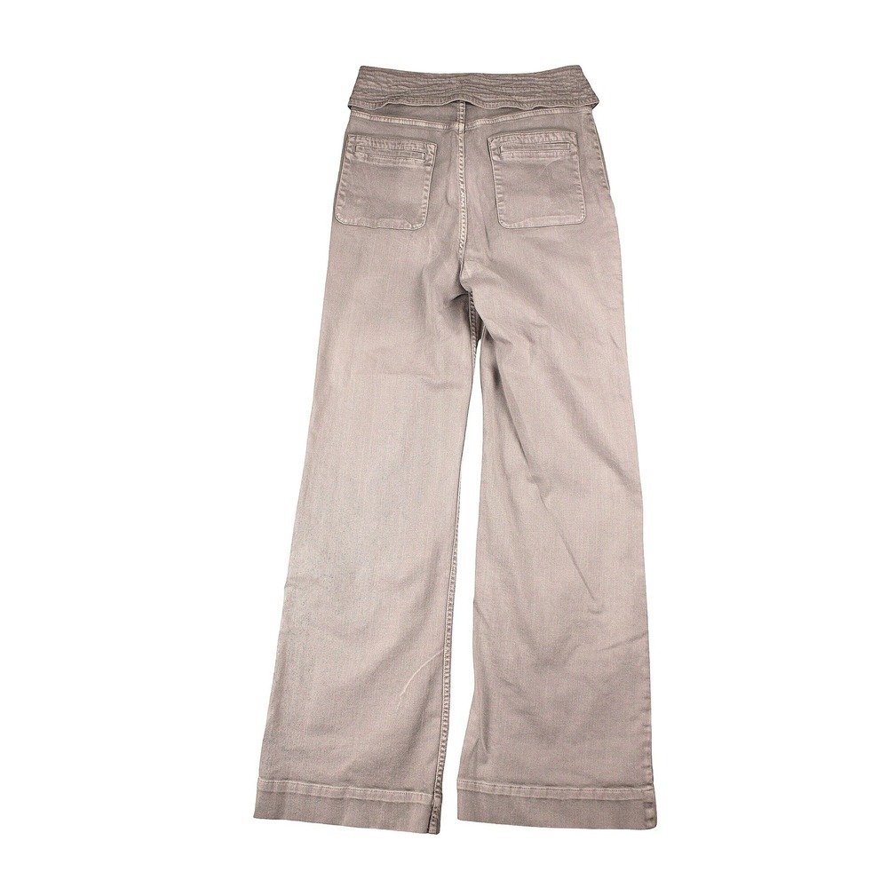 Ulla Johnson Wade Jeans Womens 10 Ash Grey Tie Waist Wide Leg Acid Wash - Picture 5 of 15